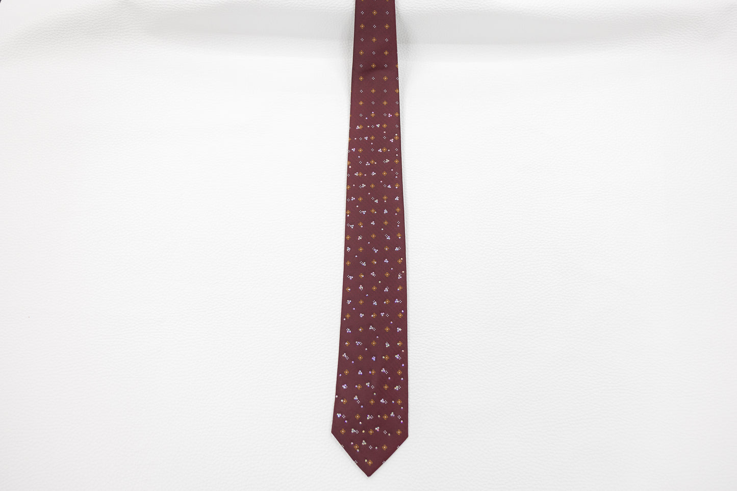 Burgundy Silk Tie with Rhinestones