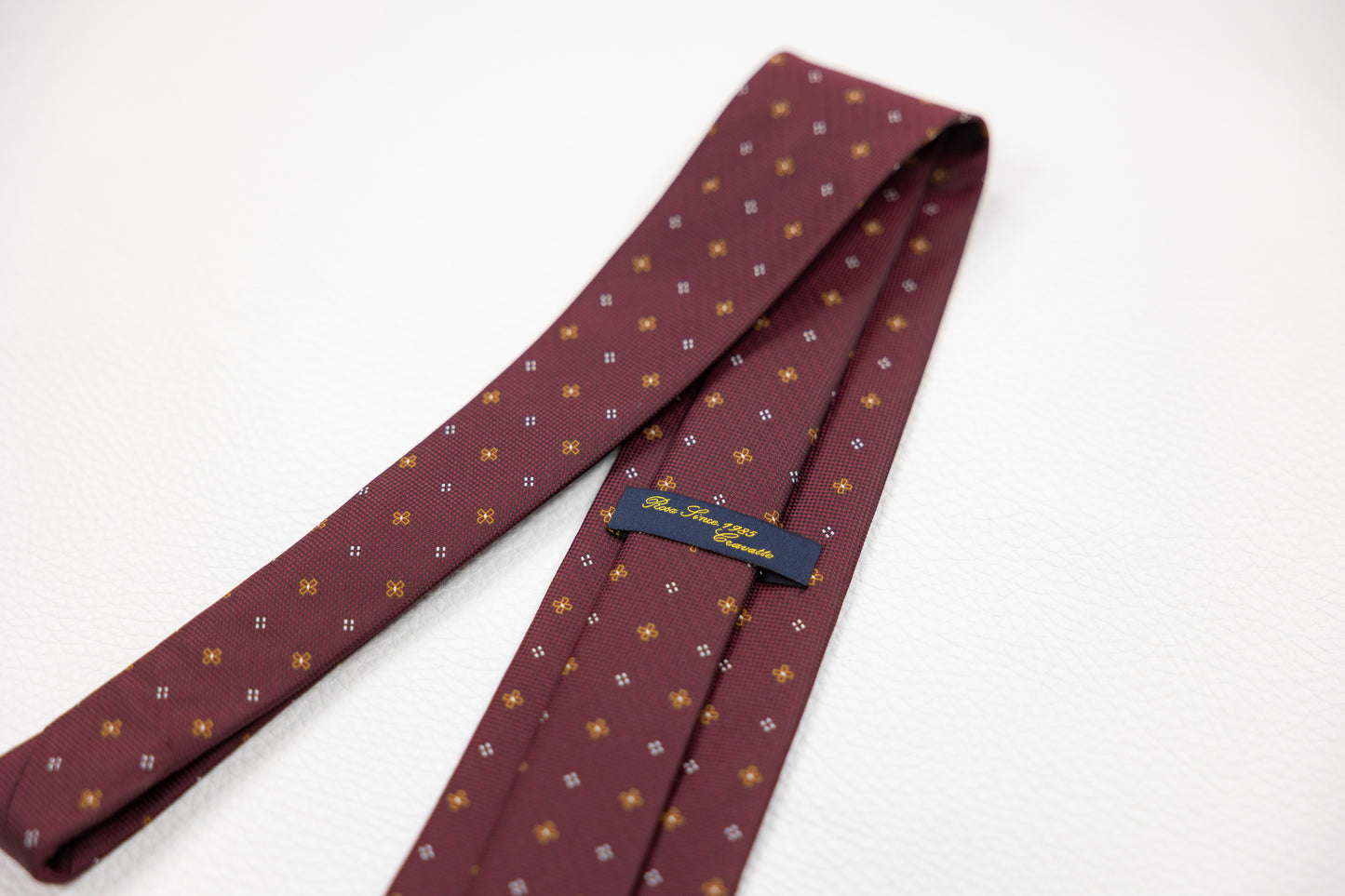 Burgundy Silk Tie with Rhinestones