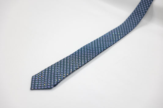 Deep Green Silk Tie with Geometric Floral Pattern