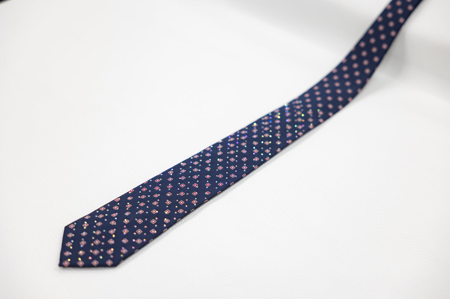 Navy Blue Geometric Pattern Tie