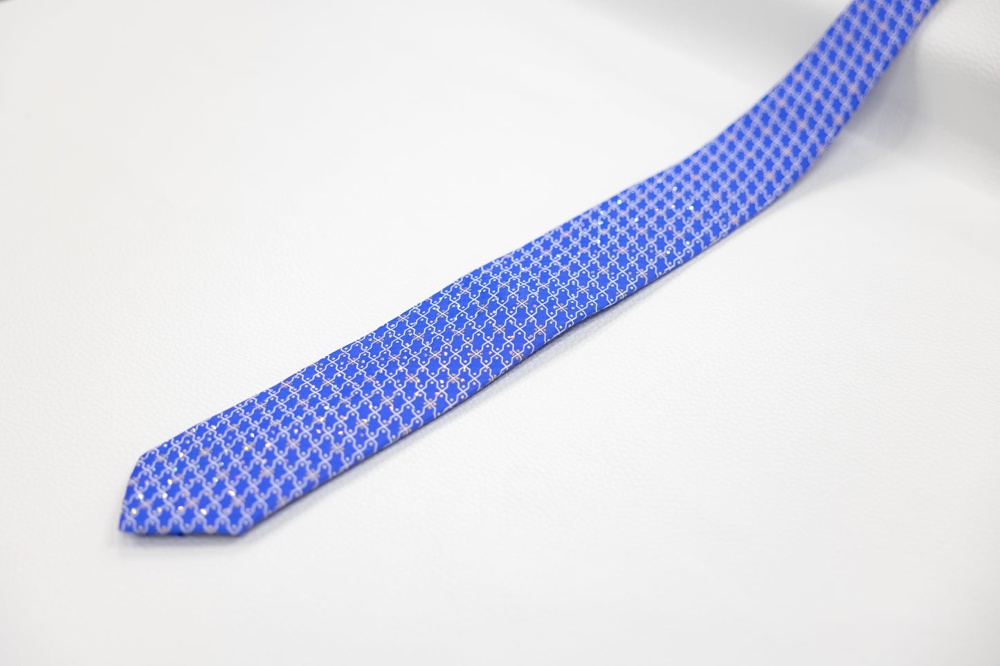 Royal Blue Geometric Floral Tie