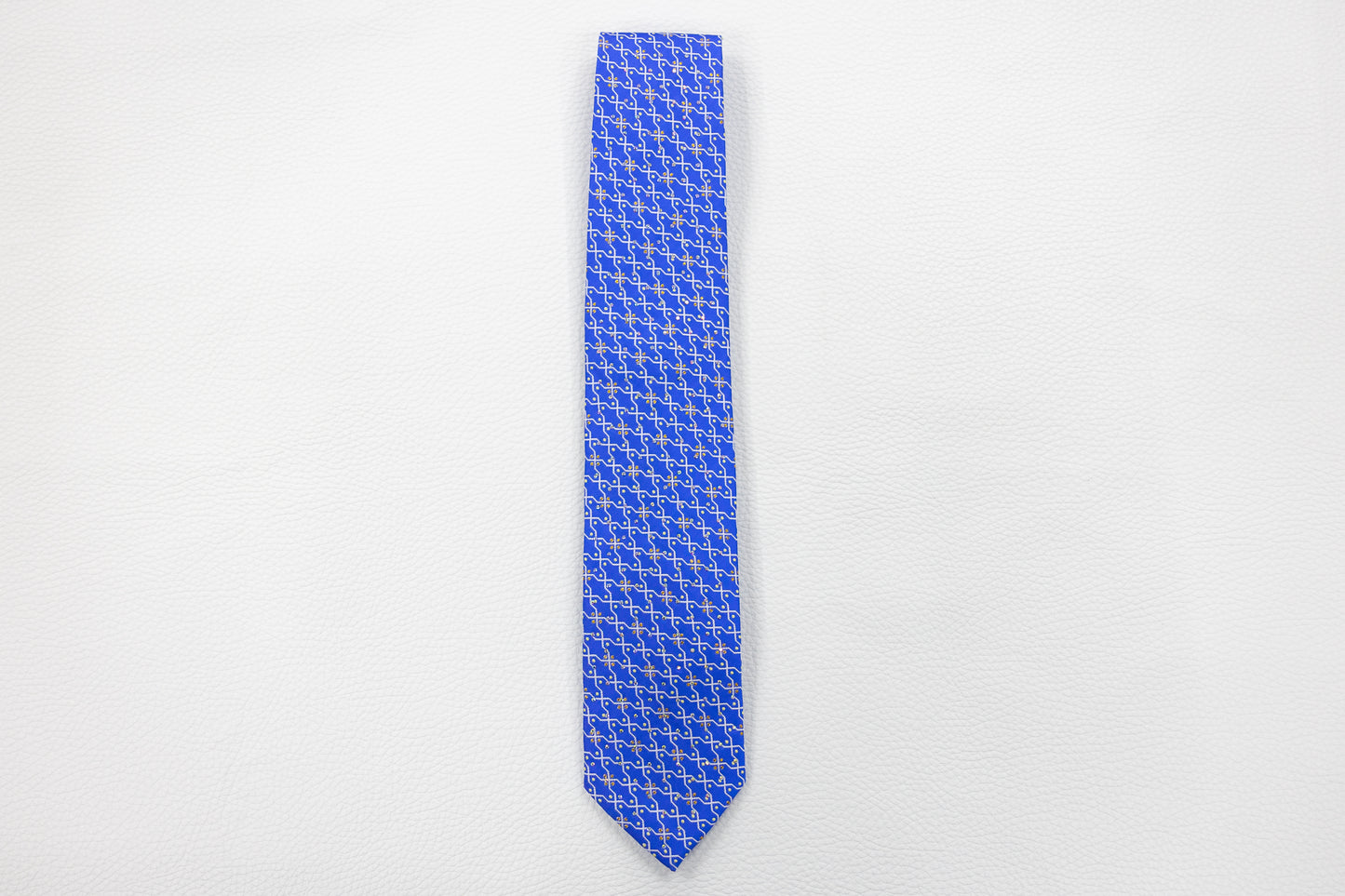 Royal Blue Geometric Floral Tie