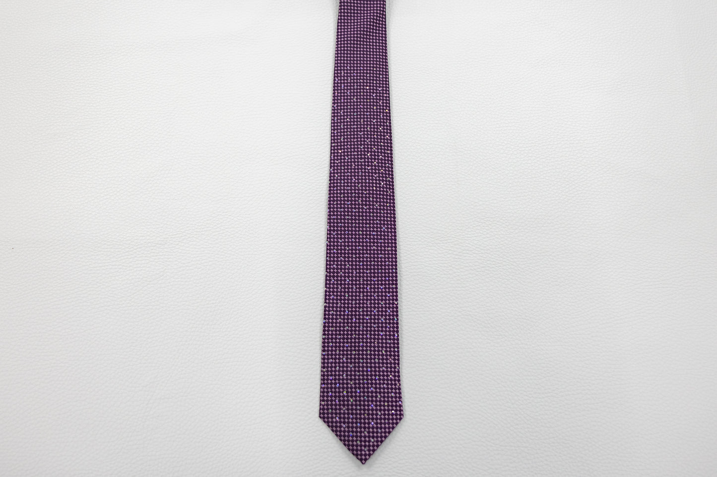 Purple Micro-Check Pattern Tie