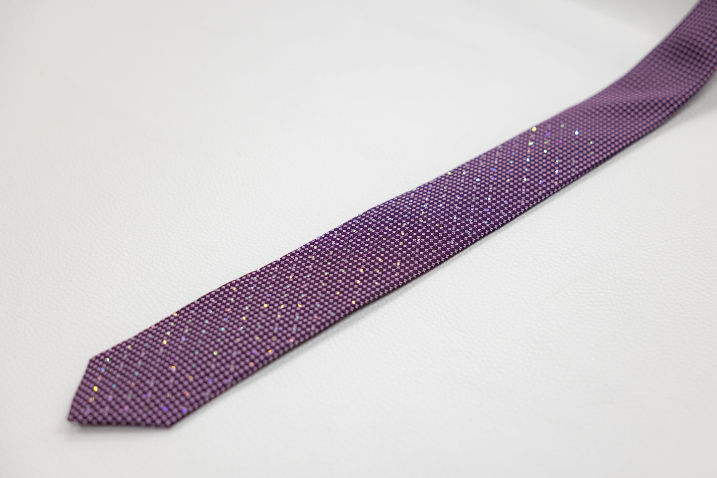 Purple Micro-Check Pattern Tie