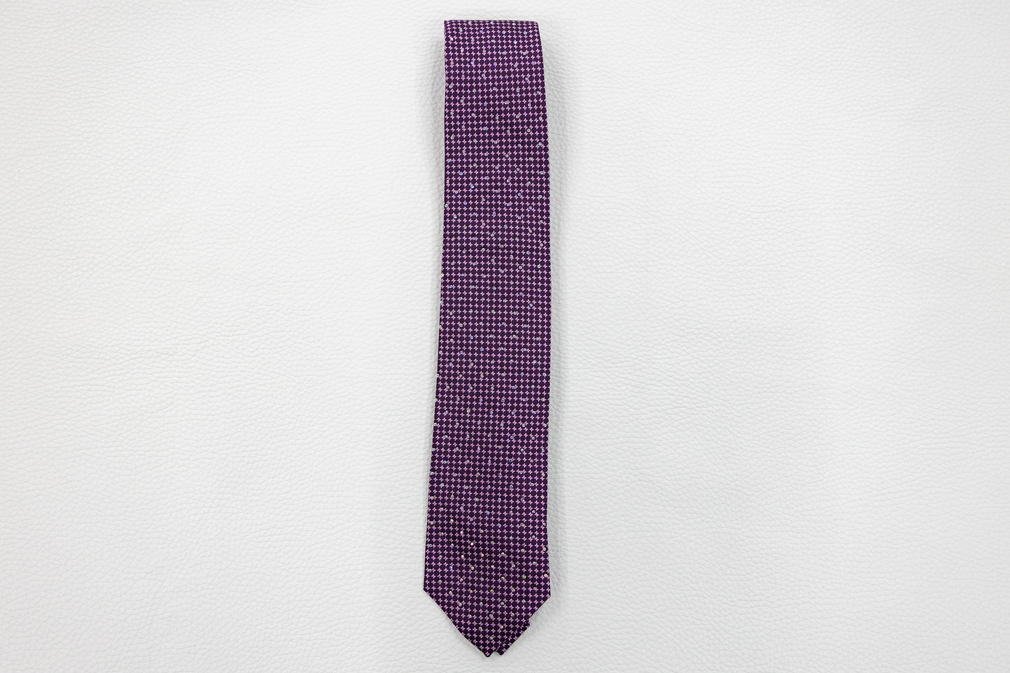 Purple Micro-Check Pattern Tie