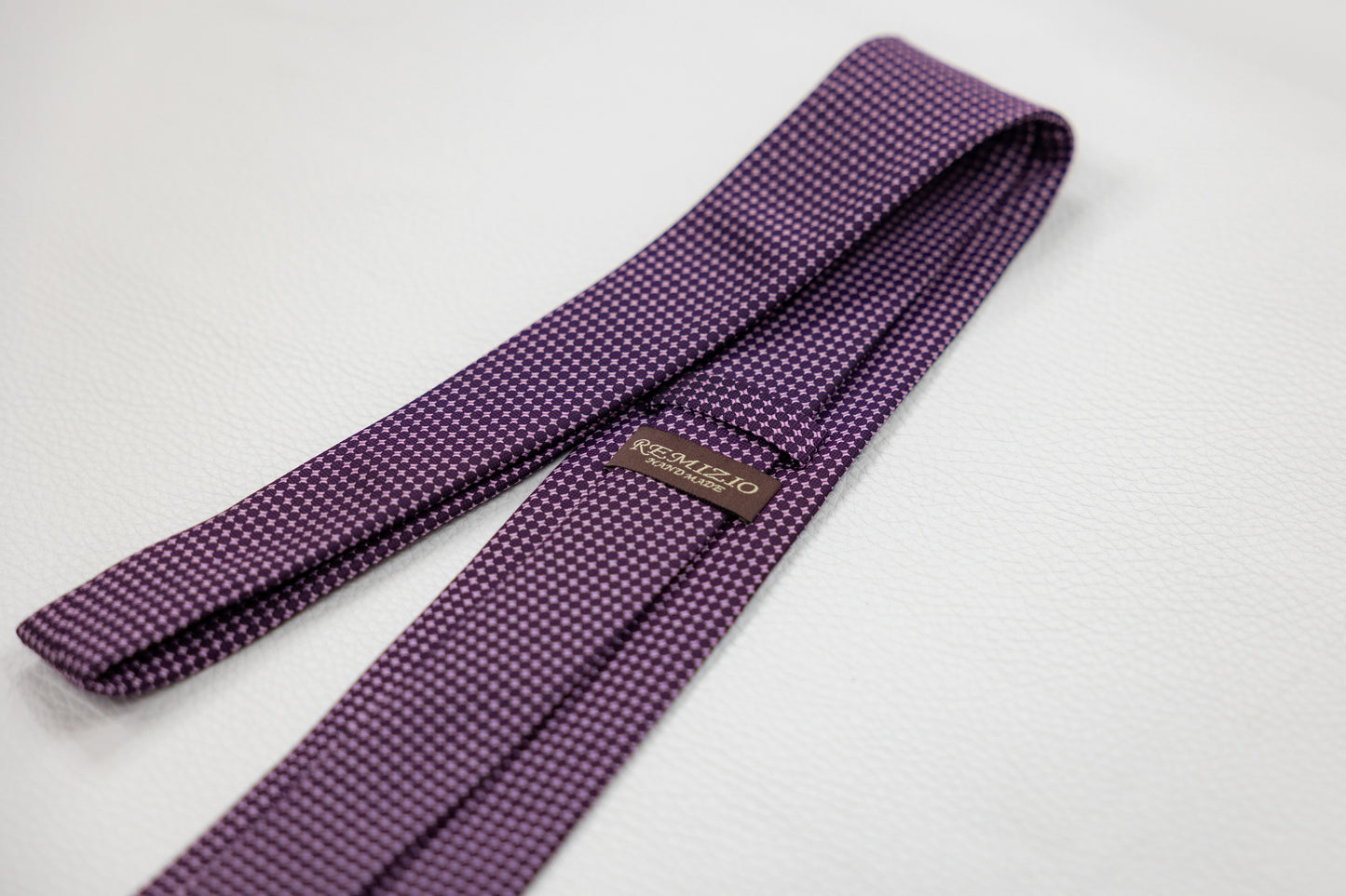 Purple Micro-Check Pattern Tie