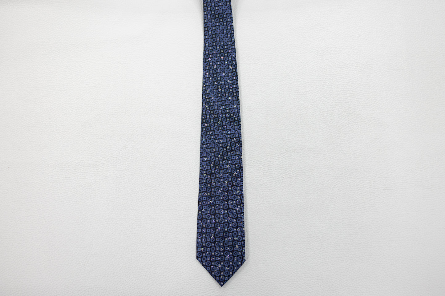 Navy Blue Floral Medallion Tie