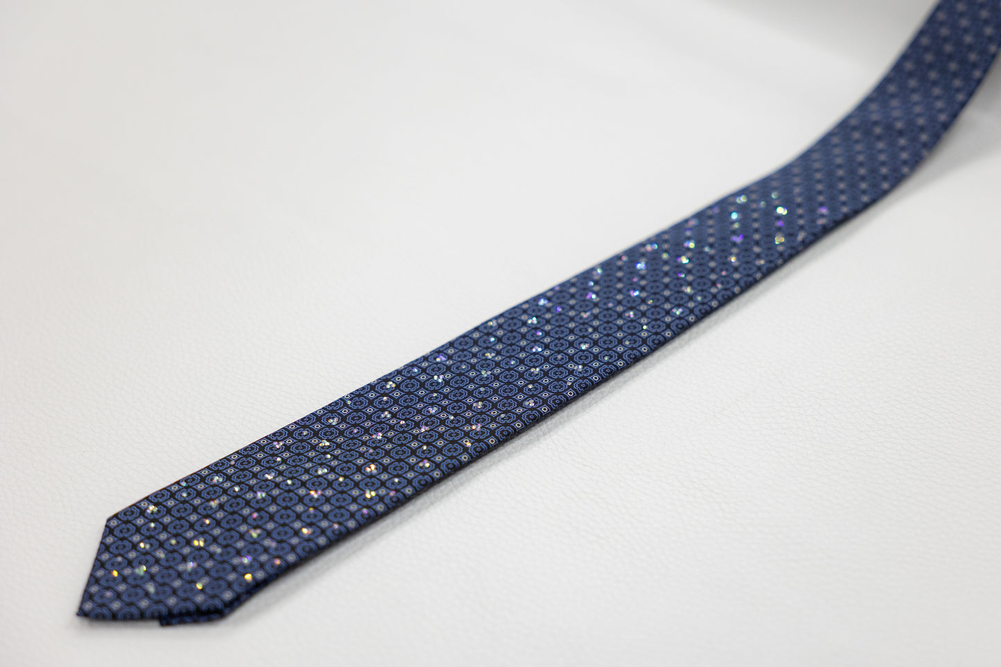 Navy Blue Floral Medallion Tie