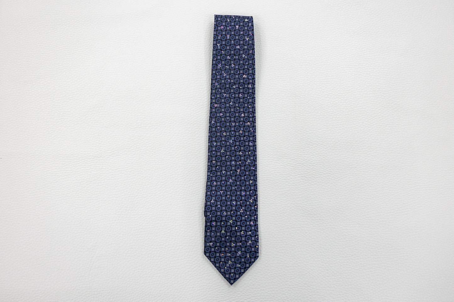 Navy Blue Floral Medallion Tie