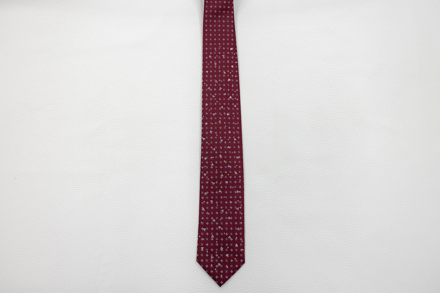 Burgundy Micro-Floral Tie