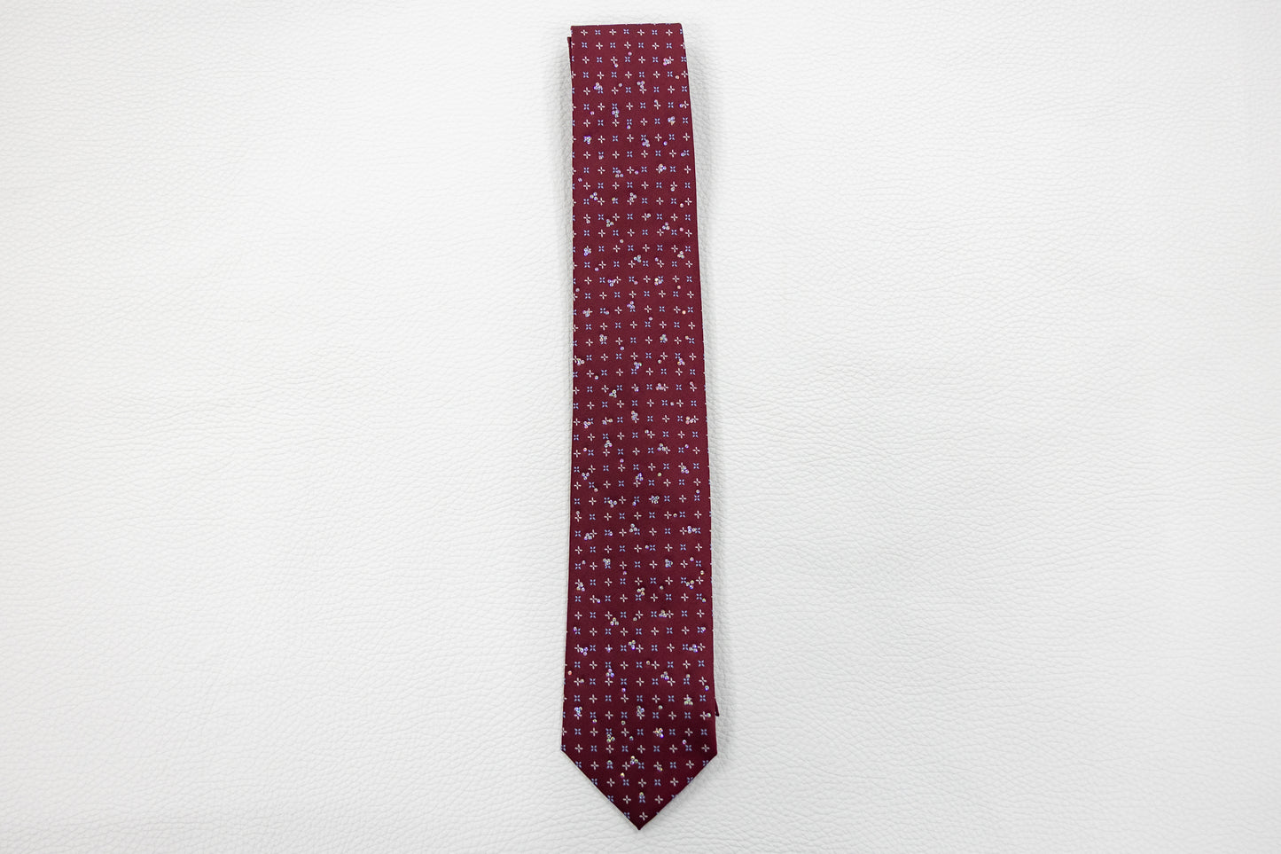 Burgundy Micro-Floral Tie